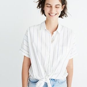 Madewell Short Sleeve Tie Front Shirt